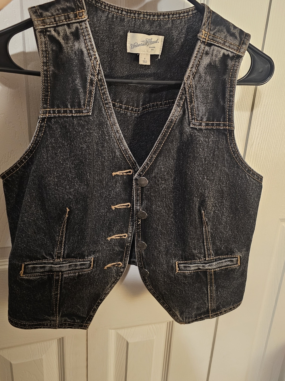 Denim Vest - Black Washed Jean Vest